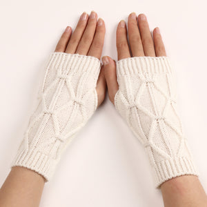Women's Knitted Wool Gloves with Long Sleeves