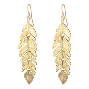 Tassel Leaf Long Earrings for Women – European & American Fashion Geometric Gold Dangle Earrings