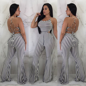 Women's Striped Slim Fit Jumpsuit