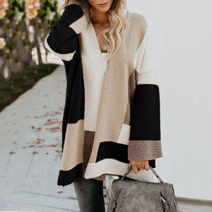 Women’s Long Knitted Cardigan Thick Warm Coat Elegant Casual Autumn Winter Jacket