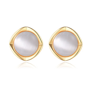 High-End Gold Floral Earrings – 14K Gold Plated Opal & Zircon Retro Luxury Earrings for Women