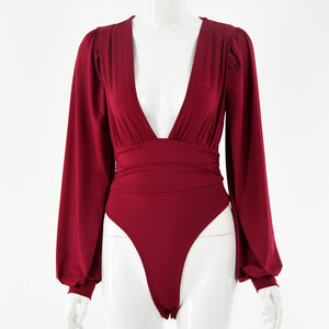 Women's Sexy Long Sleeve V-Neck Jumpsuit