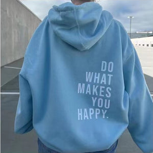 Women's Loose Fit Printed Sports Hoodie
