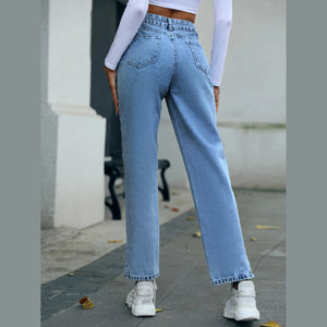 Women's High Waist Simple Straight Pants