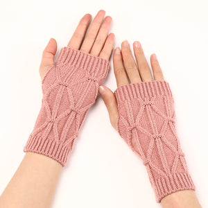 Women's Knitted Wool Gloves with Long Sleeves