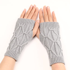 Women's Knitted Wool Gloves with Long Sleeves