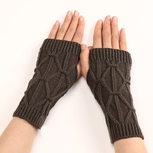 Women's Knitted Wool Gloves with Long Sleeves