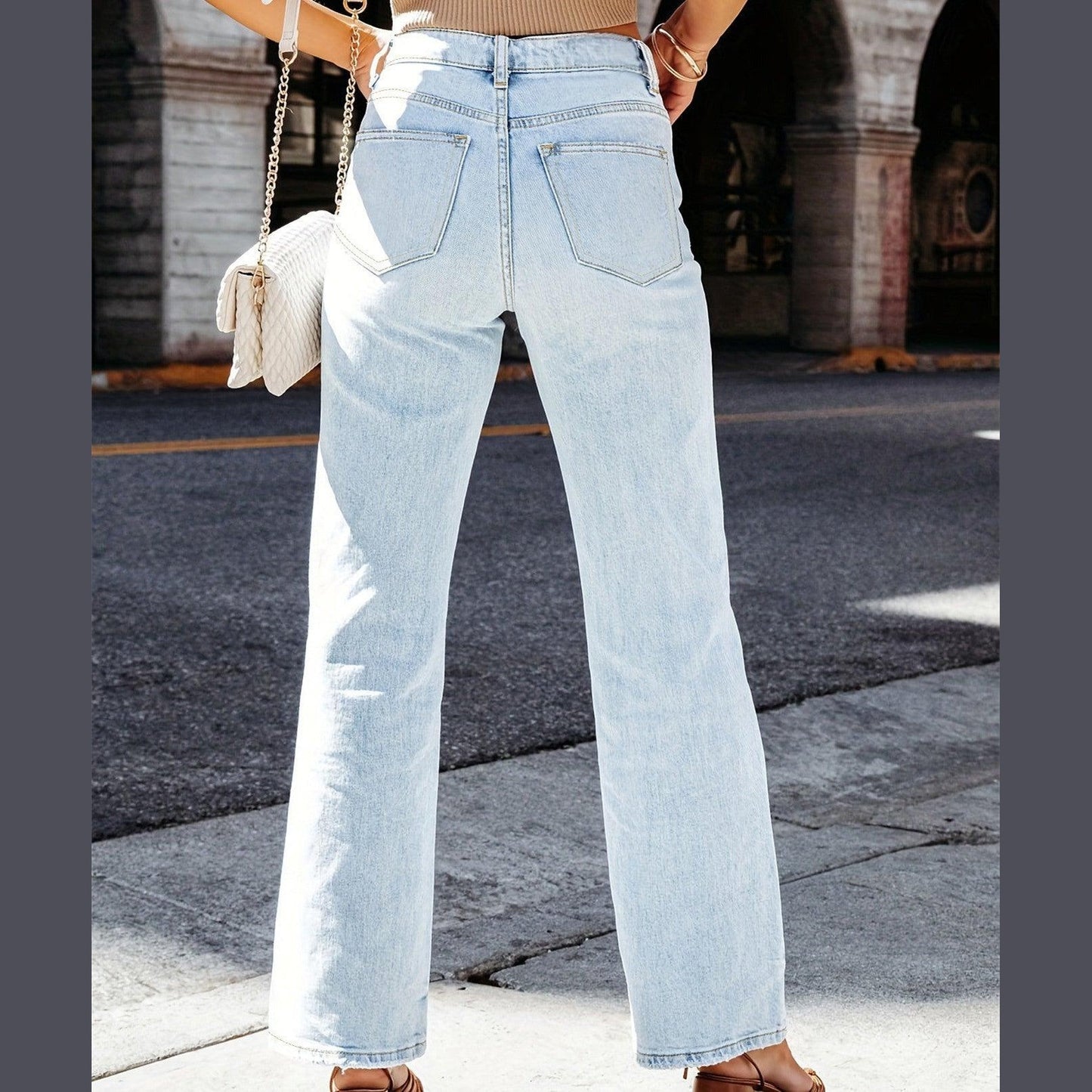 Women's Wide-Leg Jeans – Light Blue