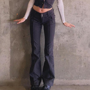 Women's Low-Rise Slim-Fit Casual Trousers