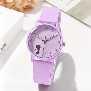Women’s Silicone Strap Quartz Watch – Casual Student Minimalist Wristwatch