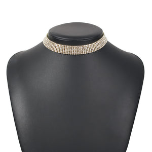 Trendy Rhinestone Necklace for Women – Shiny Alloy Chain Jewelry