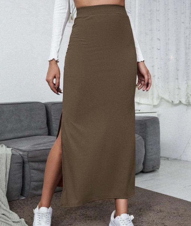 Women's High-Waisted Simple Midi Skirt