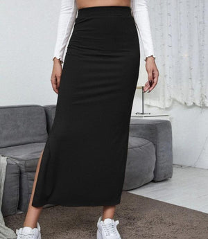 Women's High-Waisted Simple Midi Skirt