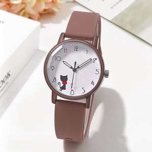 Women’s Silicone Strap Quartz Watch – Casual Student Minimalist Wristwatch