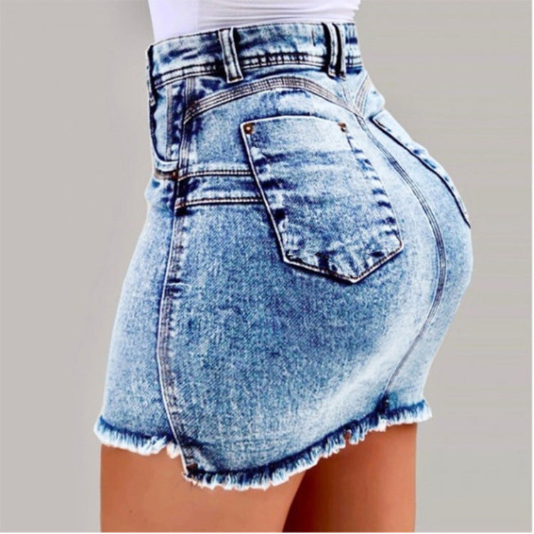 Women’s High Waist Denim Pencil Skirt Sexy Slim Fit Casual Jeans Skirt