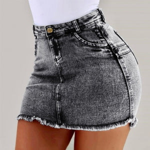 Women’s High Waist Denim Pencil Skirt Sexy Slim Fit Casual Jeans Skirt