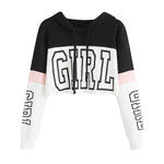 Women's Cropped Hoodie – Pink, Red & White