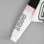 Women's Cropped Hoodie – Pink, Red & White
