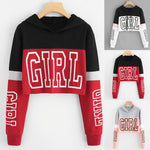 Women's Cropped Hoodie – Pink, Red & White