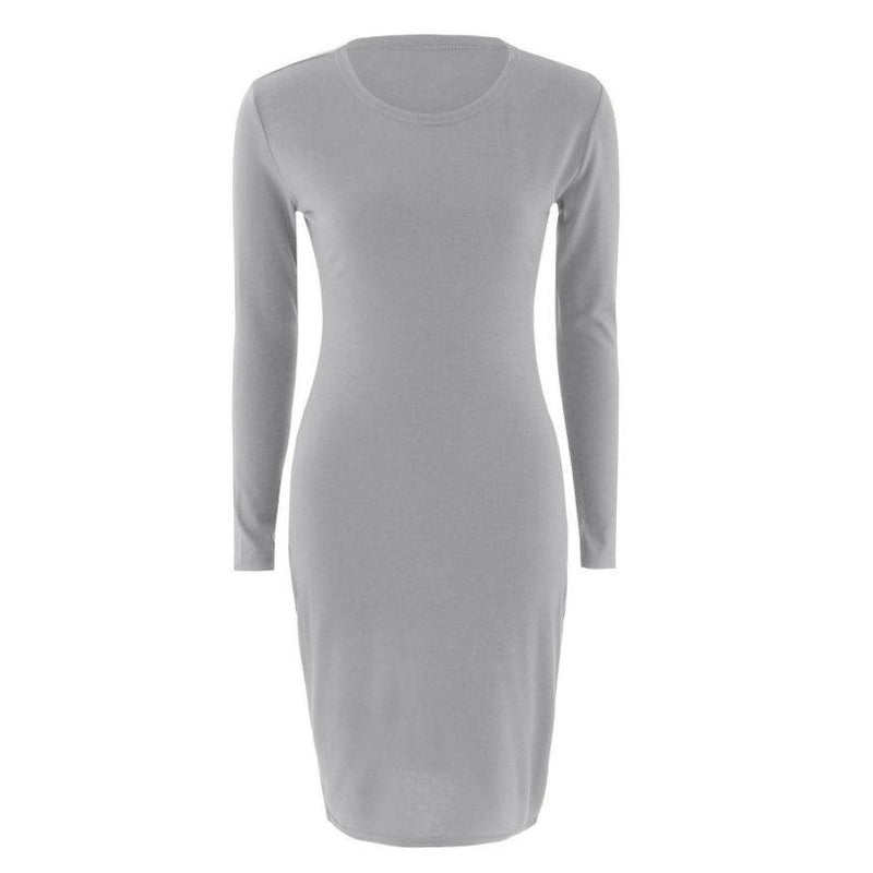 Women's Long Sleeve Dress – Black, Brown, Green & Grey