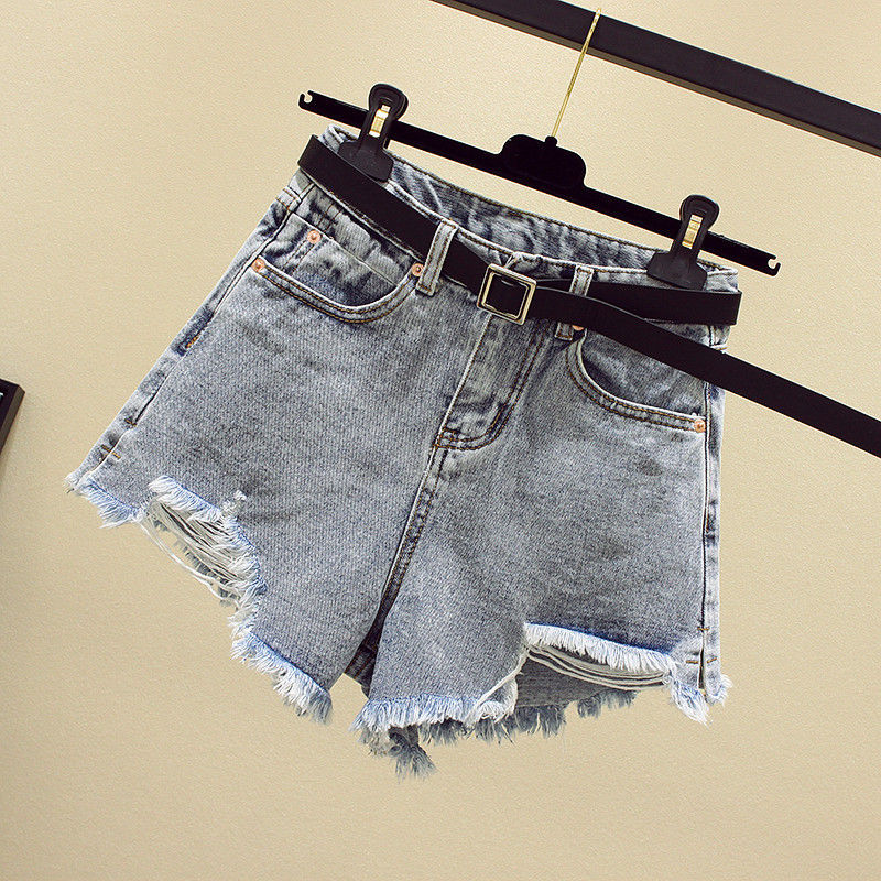 Women’s High Waist Distressed Denim Shorts Wide Leg Ripped Summer Jean Shorts