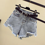Women’s High Waist Distressed Denim Shorts Wide Leg Ripped Summer Jean Shorts