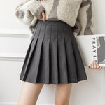 Women’s Brown Pleated Mini Skirt High Waist Elegant Office Casual Skirt