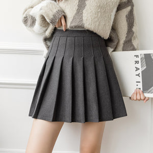Women’s Brown Pleated Mini Skirt High Waist Elegant Office Casual Skirt