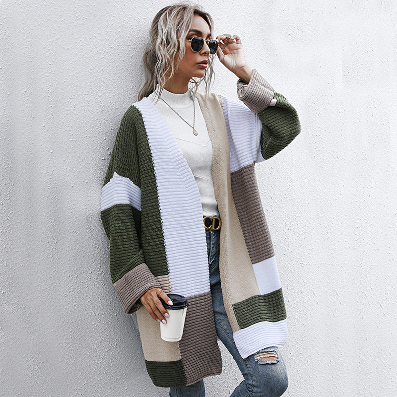 Women’s Long Knitted Cardigan Thick Warm Coat Elegant Casual Autumn Winter Jacket