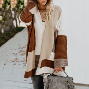 Women’s Long Knitted Cardigan Thick Warm Coat Elegant Casual Autumn Winter Jacket