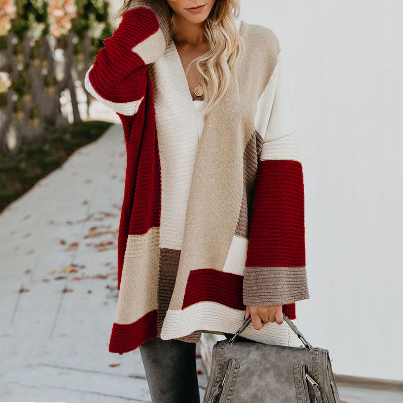 Women’s Long Knitted Cardigan Thick Warm Coat Elegant Casual Autumn Winter Jacket