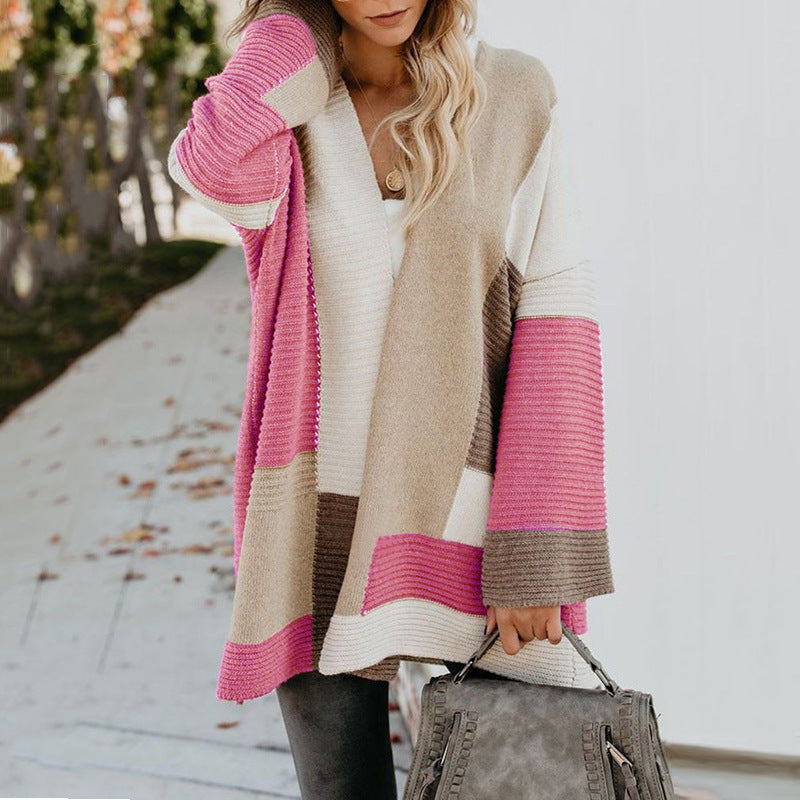Women’s Long Knitted Cardigan Thick Warm Coat Elegant Casual Autumn Winter Jacket
