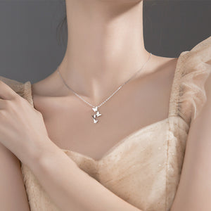 S925 Sterling Silver Butterfly Necklace – Korean Style Forest Animal Pendant Jewelry for Women