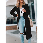 Women's Solid Color Medium-Length Trench Coat