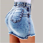 Women’s High Waist Denim Pencil Skirt Sexy Slim Fit Casual Jeans Skirt