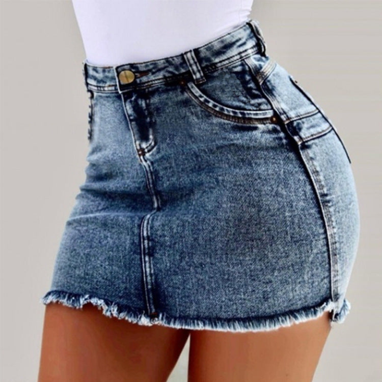 Women’s High Waist Denim Pencil Skirt Sexy Slim Fit Casual Jeans Skirt