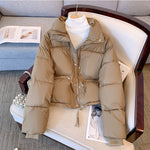 Women's Cotton Padded Winter Coat – Black, Khaki, Red & White