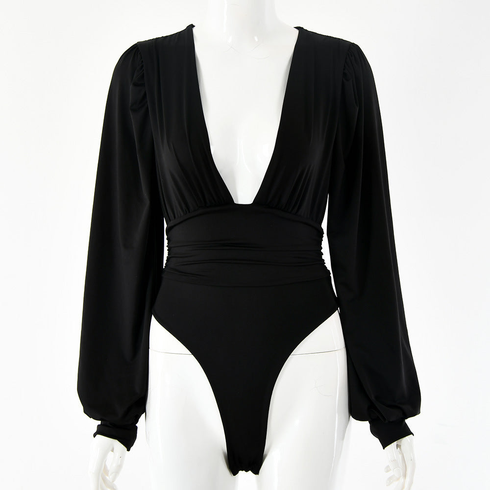Women's Sexy Long Sleeve V-Neck Jumpsuit