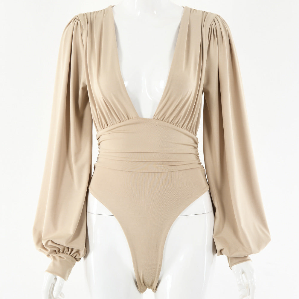 Women's Sexy Long Sleeve V-Neck Jumpsuit