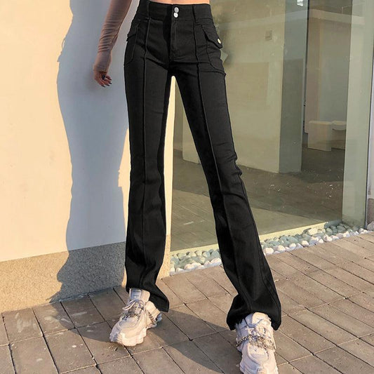 Women's Low-Rise Slim-Fit Casual Trousers