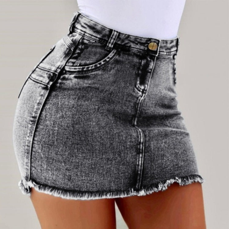 Women’s High Waist Denim Pencil Skirt Sexy Slim Fit Casual Jeans Skirt