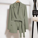 Women’s Lace-Up Blazer Slim Fit Elegant Office Jacket Stylish Long Sleeve Blazer