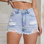 Women’s Distressed Denim Shorts High Waist Ripped Summer Casual Jean Shorts