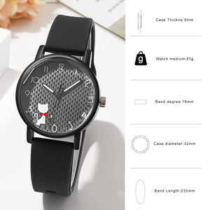 Women’s Silicone Strap Quartz Watch – Casual Student Minimalist Wristwatch
