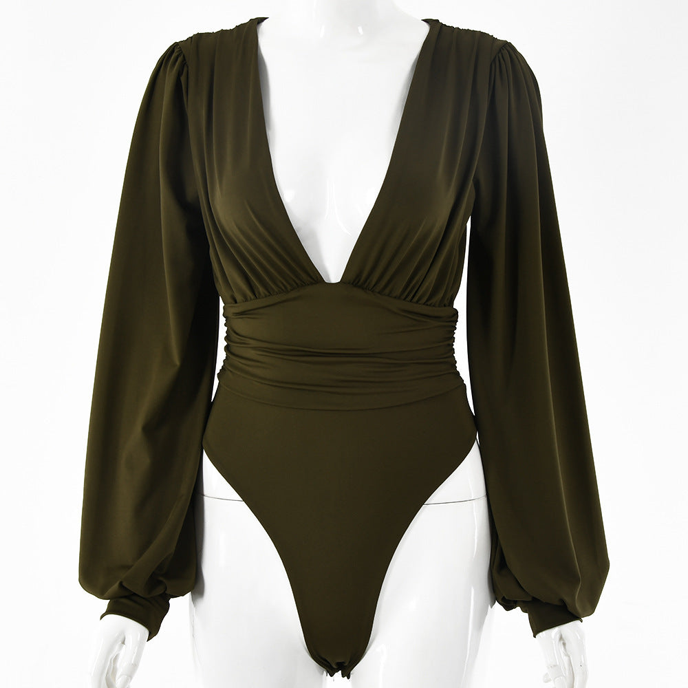 Women's Sexy Long Sleeve V-Neck Jumpsuit