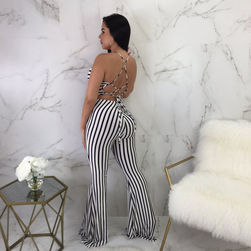 Women's Striped Slim Fit Jumpsuit