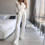 Women’s Spring Slim Fit Jumpsuit Solid Color Elegant Long Sleeve Bodysuit