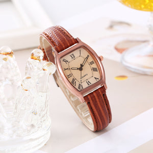 Women’s Classic Quartz Watch – Elegant Oval Dial Faux Leather Strap Casual Wristwatch