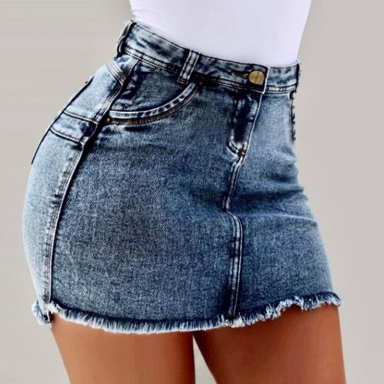Women’s High Waist Denim Pencil Skirt Sexy Slim Fit Casual Jeans Skirt