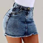 Women’s High Waist Denim Pencil Skirt Sexy Slim Fit Casual Jeans Skirt